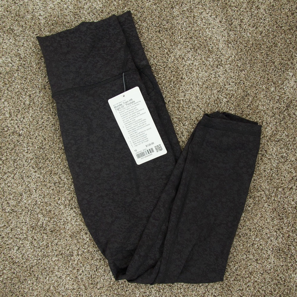 Lululemon WunderTrain HR Tight 25” Pockets Size 10